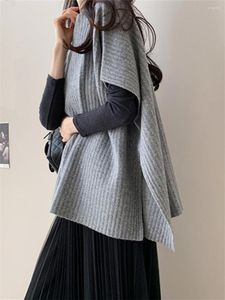 Frauen Pullover 2023 Koreanische Mode Übergroßen Elegante Weste Gestrickte Retro Frauen Herbst Winter Pullover Westen Tops Weibliche Kleidung