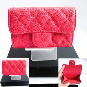 12 ألوانًا مصممينًا فاخرًا ، حامل بطاقة بطاقة مبطن محافظ بالجملة الكافيار كافيار Lambskin Leather Metal CC Logo Womens Mens Fashion Coin Pouch Mini Key Pouch مع مربع محفظة