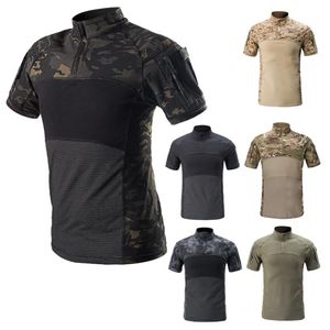 Outdoor Camouflage T Shirt Hunting Strzelanie do sukienki bitewnej Mundur Tactical BDU Army Combat Odzież Koszulka NO05-014214A