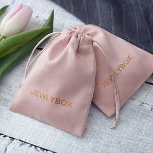 Jewelry Pouches Bags 50pcs Custom High Grade Flannel Jewelry Packaging Pouches Velvet Jewelry bag Chic Wedding Favor Gift Bag Cosmetic Bags 230728