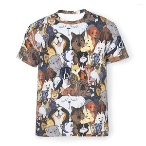 Мужские рубашки Dog Симпатичная непослушная живая умная цепляя шелковая вечеринка специальная полиэстерская футболка высшего качества творческая тонкая рубашка материал