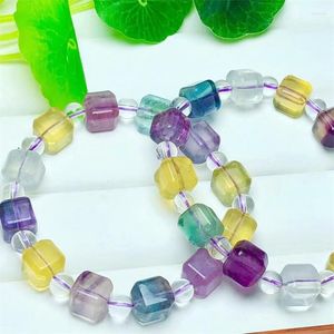 Strand 9 mm naturalny fluorytowa bransoletka leczenie moda Reiki Crystal Man Kobieta Fengshui Biżuteria Prezent urodzinowy 1PCS