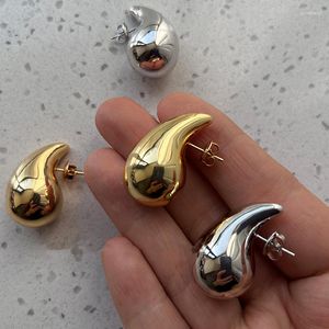 Stud Earrings Monlansher FREE TARNISH Women's Stainless Steel 18K Gold Pvd Plated Chunky Dome Teardrop Studs Kylie Waterdrop