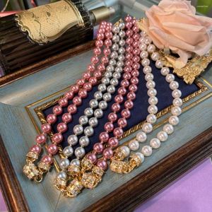 Ketten Vintage-Mode-Atmosphäre mit lässiger leichter Luxus-Dame Beauty Sliding Bead Magnet-Halskette für Frauen