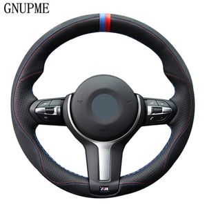 Black Genuine Leather Suede Car Steering Wheel Cover for BMW M Sport F30 F31 F34 X1 F07 X2 F10 F11 F25 F32 F33 F36 X3 F39 F48257o