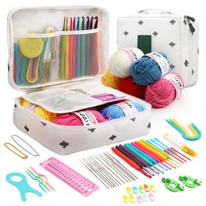 Dried Flowers DIY Colorful Crochet Hooks Set Lace Needles Cactus Five Wools Storage Bag Sewing Accessories Beginners Gift 230729