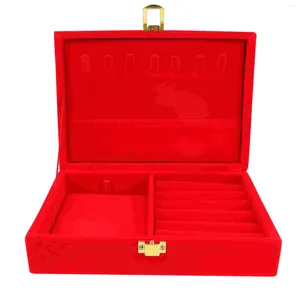 Jewelry Pouches Containers Beads Box Chinese Wedding Case Wooden Holder Mini Earrings Necklace Organizer Man