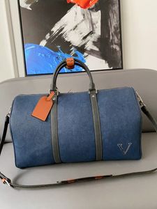 Borse da viaggio da uomo di marca di lusso Borse da viaggio con lettera blu Borse a tracolla Totes Borsa da aeroporto per donna di design famoso Keepall 50 Borse Borse da palestra da uomo Borsa da fitness per yoga Totes