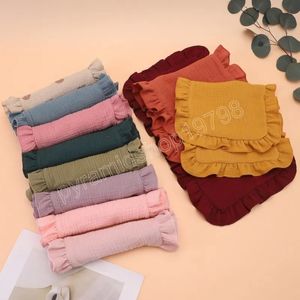 23*40cm Baby 4 Layers Cotton Long Square Towel Gauze Bath Towel Newborn Feeding Burp Cloth Kids Wash Cloth Ruffle Handkerchief