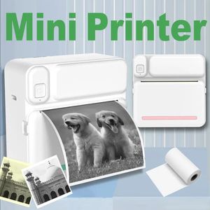 Mini Pocket Printer Wireless BT Thermal Printer With Thermal Paper Portable Printer For Photo Etikett Bildstudie Obs Målning Kompatibel