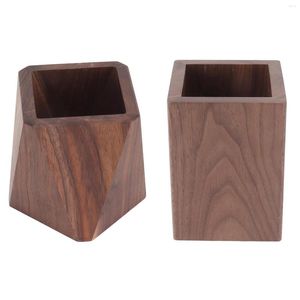 Storage Bottles Cooking Utensil Container Smoothing Stable Large Capacity Simple Wooden Pen Holder For Kitchen Family Office