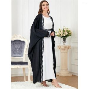 Ethnische Kleidung, marokkanische Jilbab-offene Strickjacke, muslimische Frauen, Maxikleid, 2-teiliges Set, Türkei, Eid Ramadan, Kaftan-Kleid, Dubai, Abayas-Kaftan