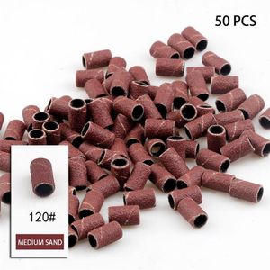 Sanders 50Pcs Kit di levigatura a tamburo per lima per unghie 80# 120# 180# Punte da trapano Strumenti abrasivi Accessori Dremel Carta vetrata Gambo Utensili rotanti 2689