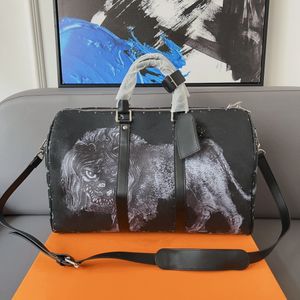 Luksusowa marka mężczyzn torebki Duffel Lion wydrukowane szkic litery torby podróżne torby na ramię ROTES Designer Kobiet Torba na lotnisko torebki męskie torby na gimnastyczne torbę jogi