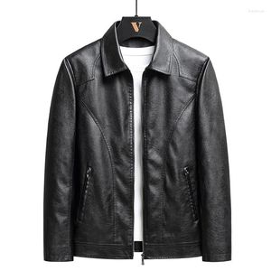 Men's Jackets 2023 Men Spring Solid Color Leather Mens Casual Motorcycle Faux Coats Autumn Outerwear Loose Biker Tops