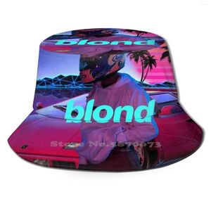 Berets Blonde Retrowave Unisex Fashion Women Men Men Breshats Bucket Hats Retro Blond Lambo Summer Blonded Red