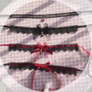 Halsband Original Lolita Dark Wind Halskette Schwarz Rot im Joker-Stil