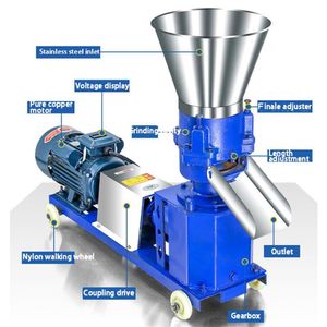 Elektrik Aleti Setleri 220V 380V Küçük Yem Pelet Makinesi Ev Tavuk Ördek ve Balık Yetiştirme Ekipmanları 150 Tip Islak kuru 188q