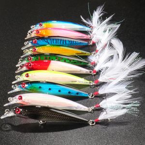 Esche Esche 10PCSLot Minnow Fishing Lure Set 8g 136g Floating Hard Bait Artificial Tackle Wobblers Crankbait Swimbait Jerkbait Pesca 230729