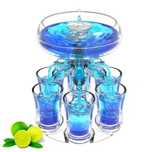 Vinglasparti Drink Dispenser med 6 s Set LED Light Liquid Beverage Liquor Drinking Fountain för fester Fun Bar Restaurant 230729