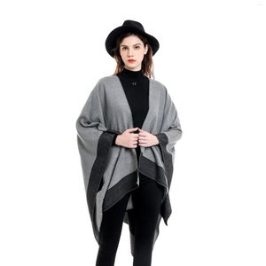 Cachecóis femininos cashmere cor sólida lenço grande xale moda inverno quente senhora ponchos e capas cobertor atacado 2023