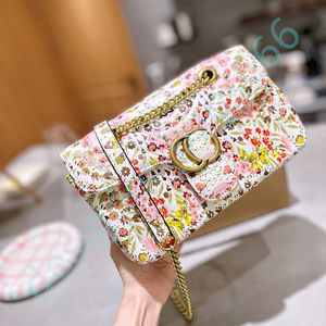 Designer-Umhängetaschen, Vintage-Kuriertaschen, modische Damentaschen, hochwertige Umhängetasche, Designer-Taschen, Blumen-bedruckte Ketten-Tragetaschen, Handtaschen, Clutch-Taschen, Rosa