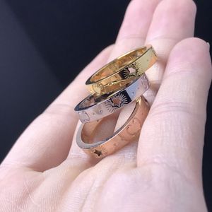 Ring diamant för man ringar designer fashionabla populära 18k guldpläterade klassisk stjärnkvalitet olje ring täcker ring spik tråd sadel ring skal ring