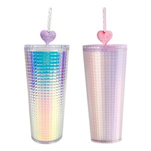 Tumblers Bling Cup Studded Travel With Lid And Straw Large Capacity Cups For Tea Coffee Ice Cubes Smoothie Iced Water Thickened 230729