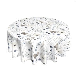 Table Cloth Floral Tablecloth Round 60 Inch Washable Waterproof Cover Tabletop Decoration For Restaurant Picnic Indoor