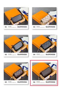 Nyckelpåse plånbok med låda äkta läderkorthållare handväska lyxdesigner mode kvinnor män nyckel ring kredit mynt purses mini plånböcker charm brun duk 007