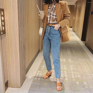 Women's Jeans 2023 Pencil Straight Pants Grey Woman Y2k Clothing Urban Shorts Fashion Trouser Suits Capris High Waist Vintage