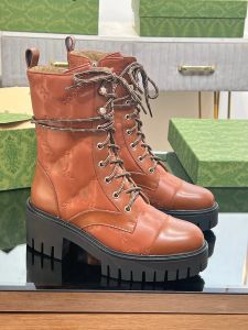 Kvinnors matelasse Laceup Boots British Style Martin Boots New Canvas High-Top Thick-Soled Casual Round Head Lace-Up Motorcykelstövlar 35-42