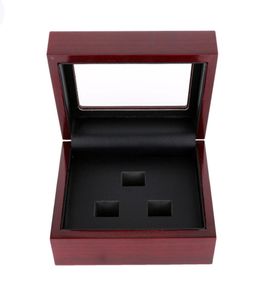 Red Black PU Leather Wood Box Organizer Portable 12x16x7cm 2-9 håls Case Sports Ring1811096