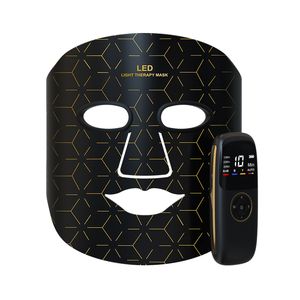 Mükemmel yeni 4 renk LED Yüz Maskesi Kırmızı Işık Terapisi Silika Jel Boyun Fotonu Nir Hafif Tenli Gençasyon Yüz