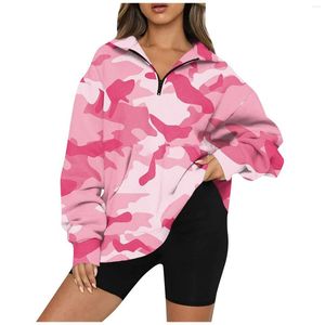 Kvinnors T -skjortor Fashion Daily Versatile Casual Half Zip Crewneck Sweatshirts Graphic Long Sleeve Gradient Patchwork Printed Top