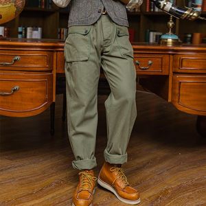 Pantaloni da uomo rossi P-44 Monkey Military Style HBT Pantaloni cargo verde militare