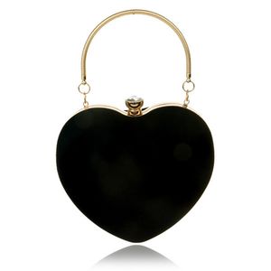 Akşam çantaları kalp şeklindeki elmas zincir omuz çantası gün kavramaları parti düğün 230729