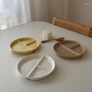 Dinnerware Sets For One Person Ceramic Grid Plate Snack Internet Celebrity Ins Children's Baby Onion Ginger Garlic Multi-part Tray