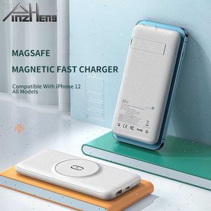 Banki zasilania telefonu komórkowego Pinzheng 15W Magsafe bezprzewodowa ładowarka 10000 mAh Bank Power Bank dla iPhone 13 Wspornik zapasowy przenośny zasilanie dla iPhone'a 13 Pro Max L230824