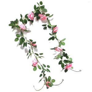 Decorative Flowers Artificial Vines Simulation Wreath Rose Garland Rattan Decoration Floral Greenery For Party Wedding