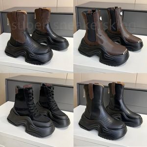 Designer-Stiefel für Damen, Stiefeletten, Plattform, klobiger Martin-Stiefel, Leder, Outdoor, Winter, modisch, rutschfest, verschleißfest, Schneestiefel mit Reißverschluss, Größe 35–41