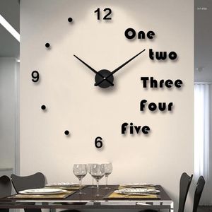 Настенные часы мода 3d большие часы DIY зеркальные наклейки Quartz Watch Still Life Modern Home Cormeration Stickers