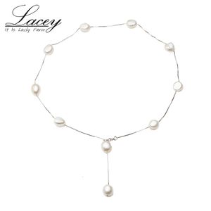 Strands Strings 925 Silver Chain Real Pearl Necklace Multi Freshwater For Women Natural Beads Christmas Gifts 230729