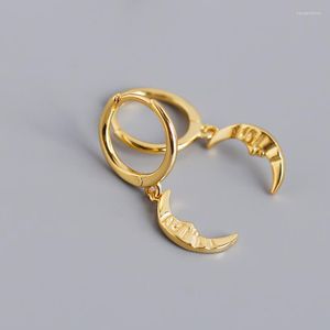 Brincos de argola 925 prata pequena redonda cor de ouro ouro estilo barroco lua brinco brincos clipes para mulheres pendentes geométricos 2023