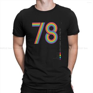 Men's T Shirts Gilbert Baker Tribute Man's Polyester TShirt Gay Design Crewneck Short Sleeve Shirt Humor Birthday Gifts