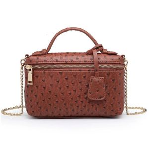 Akşam çantaları özelleştirilmiş tasarımcı çanta devekuşu desen deri kadın da debriyaj çantası parti zincir ile modaya uygun çanta 230729