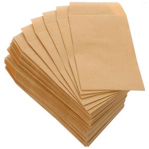 Embrulho para presente 100 pçs cartão de casamento cartões em branco pequenos envelopes dinheiro saco de correio dinheiro economia papel kraft armazenamento de moedas