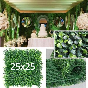 Dekorative Blumen Künstliche Pflanzen Gras Rasen Wand Hintergrund Hochzeit Buchsbaum Hecke Panels Zaun Grün Wände Dekor