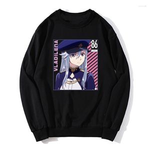 Herrtröjor Vladilena Milize Hoodie Men 86 Eighty Six Lena Shinei Anime Overdimensionerad tröja Unisex Sweatshirt Streetwear Harajuku