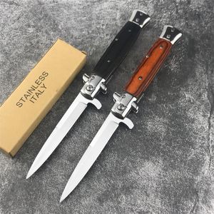 Taktisches italienisches FA48-Handklappmesser mit 440C-Klinge und Holzgriffen, Outdoor-Survival-Camping-Jagd-EDC-Werkzeug